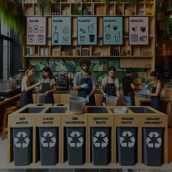 Quelles approches innovantes pour le recyclage et la gestion des déchets dans un café écologique ?